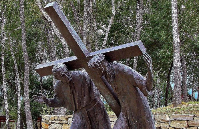 Statue of Jesus carrying his cross