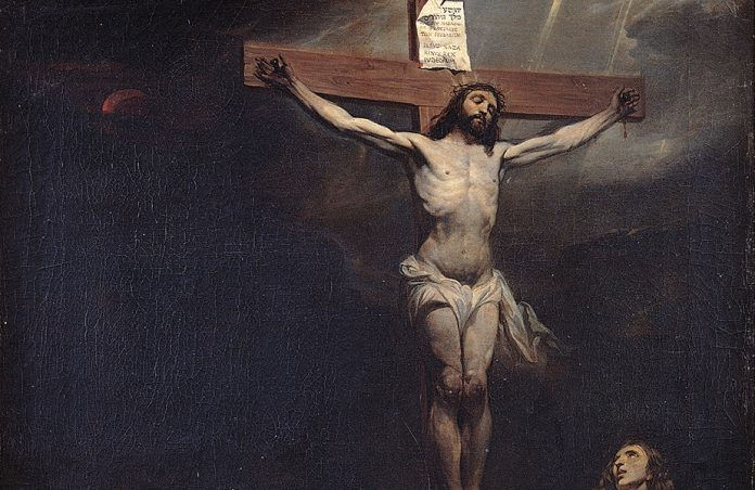 Painting of Jesus crucified on the cross
