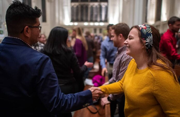 DENVER, CO - OCTOBER 20: Young adult Mass at the Cathedral Basilica of the Immaculate Conception on October 20, 2019, in Denver, Colorado. (Photo by Daniel Petty/Denver Catholic)