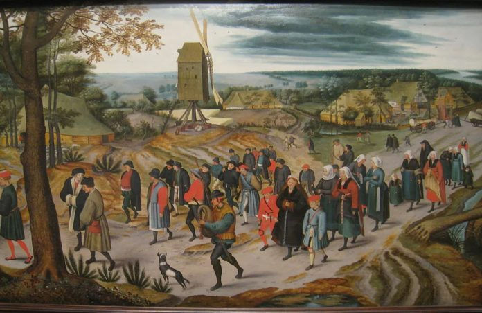 Painting of a marriage procession