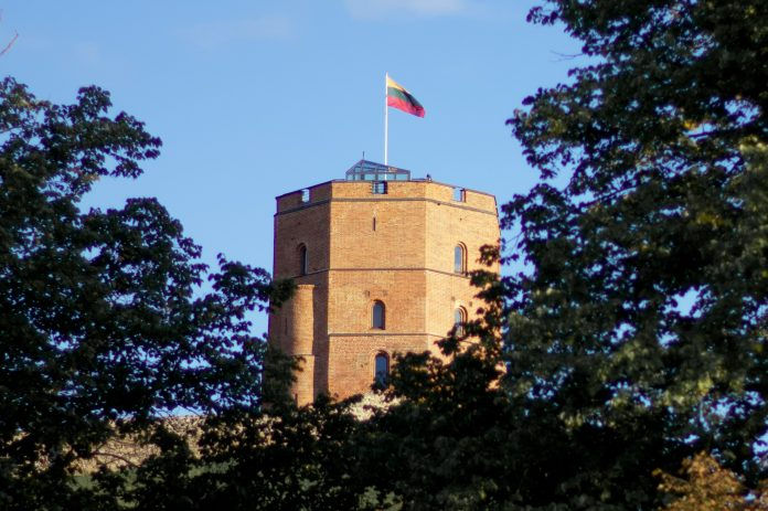 Tower with a flag on top