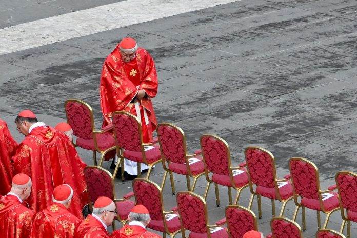Hong Kong Cardinal Joseph Zen arriving during the funeral mass of Pope Emeritus Benedict XVI 