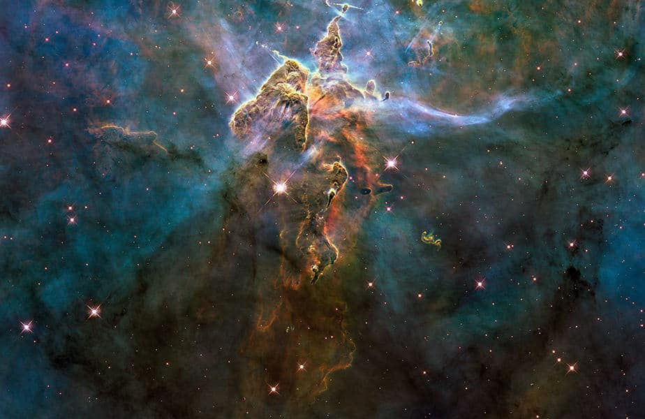 Space with bright colors and many stars