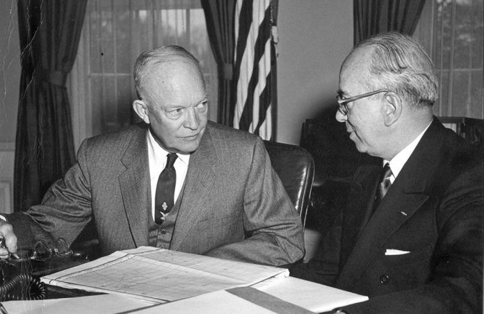 Dwight D. Eisenhower in a meeting