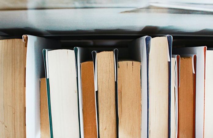 Books on a shelf
