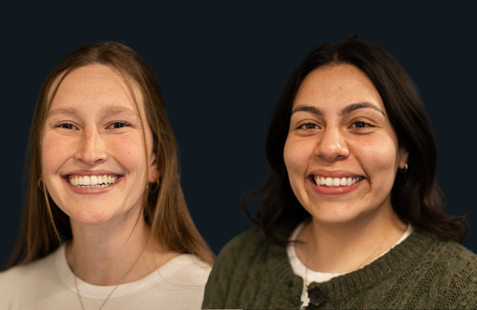 Shayla Elm (left) and Jennifer Torres (right) are two Denver Catholic young adults serving as perpetual pilgrims. They, along with the other pilgrims, are making their way across the United States as part of the National Eucharistic Pilgrimage this summer. (Photos courtesy of the National Eucharistic Revival)