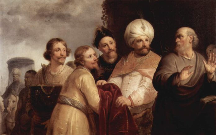 Painting of Elisha refusing the gifts of Naaman