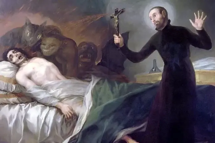 Francisco de Goya, “St. Francis Borgia Helping a Dying Impenitent,” ca. 1788, Valencia Cathedral (photo: Public Domain)