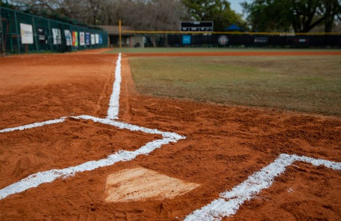 Baseball field view from home plate